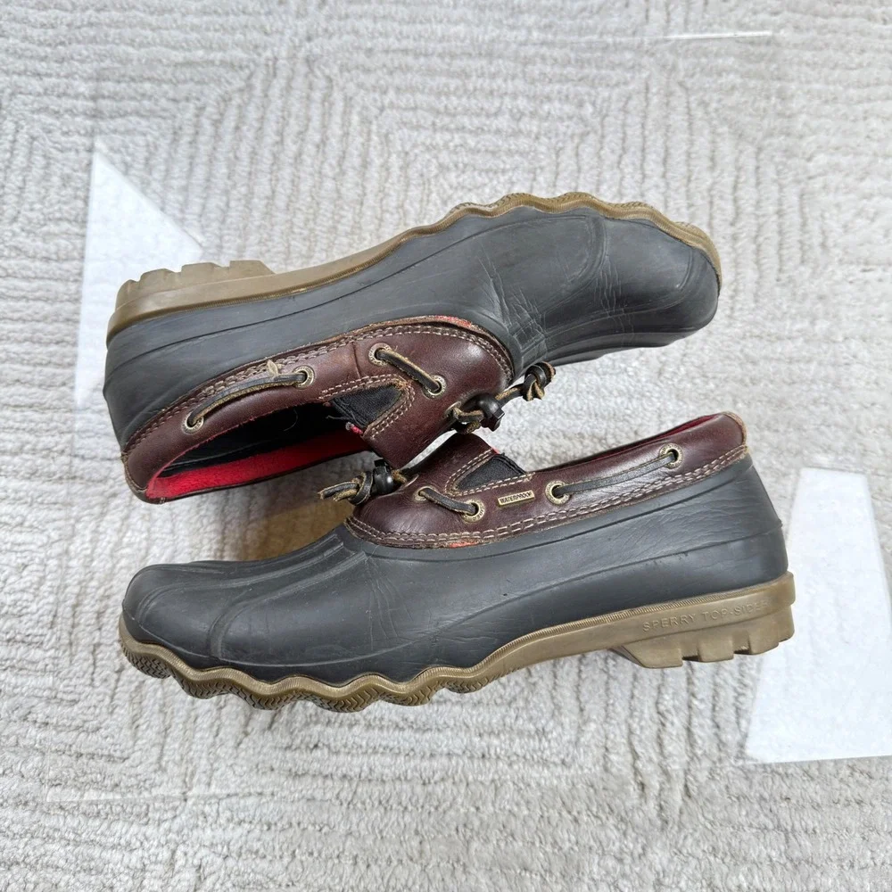 Sperry Duck Shoes Mens 10.5 Waterproof Slip On Rain Loafers Preppy Coastal Gorp